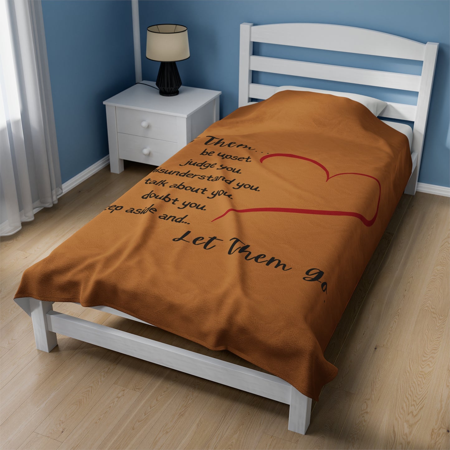Inspirational Velveteen Plush Blanket - 'Let Them Go' Comfort Throw