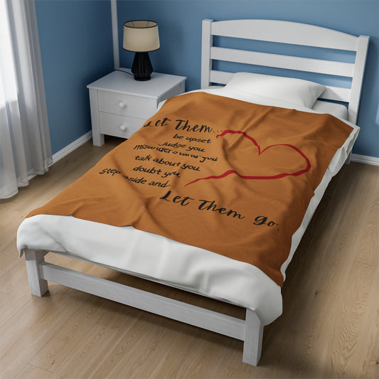 Inspirational Velveteen Plush Blanket - 'Let Them Go' Comfort Throw
