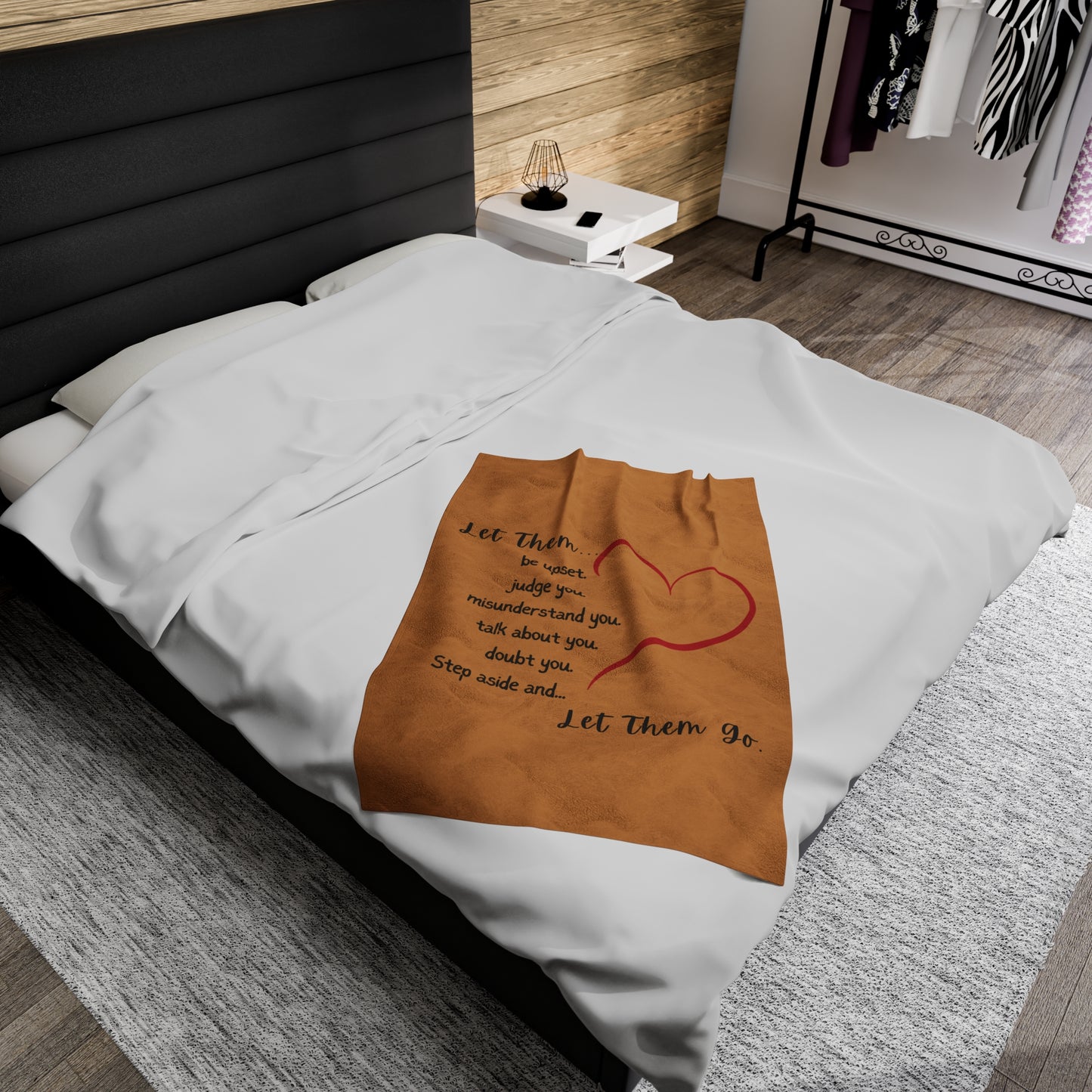 Inspirational Velveteen Plush Blanket - 'Let Them Go' Comfort Throw