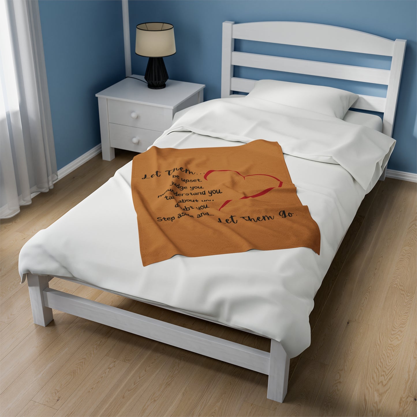 Inspirational Velveteen Plush Blanket - 'Let Them Go' Comfort Throw