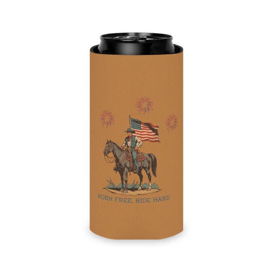 Born Free, Ride Hard Patriotic Can Cooler