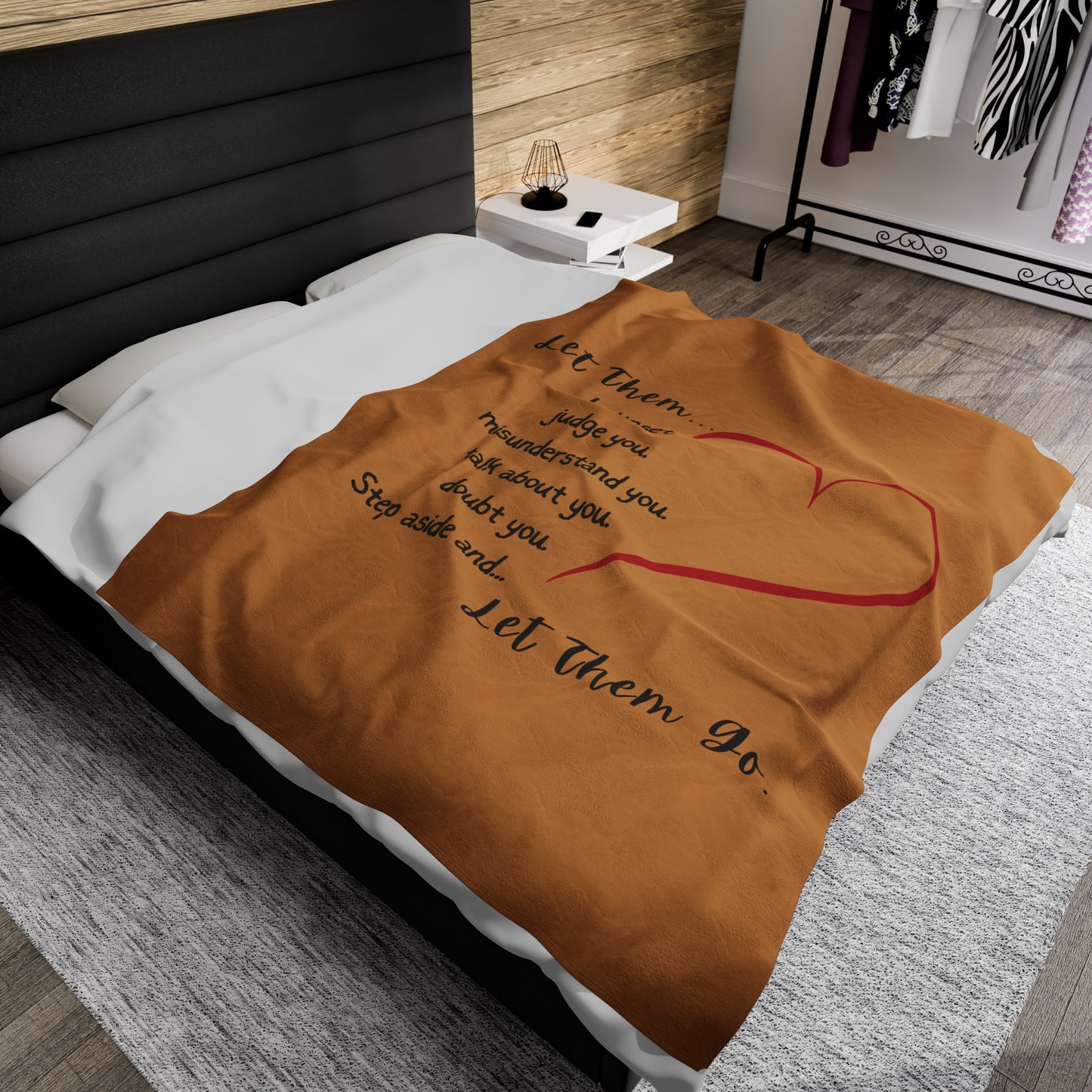 Inspirational Velveteen Plush Blanket - 'Let Them Go' Comfort Throw