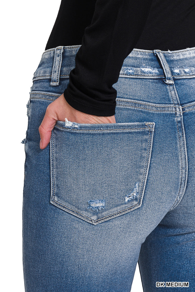 Zenana Mid Rise Super Flare Jeans