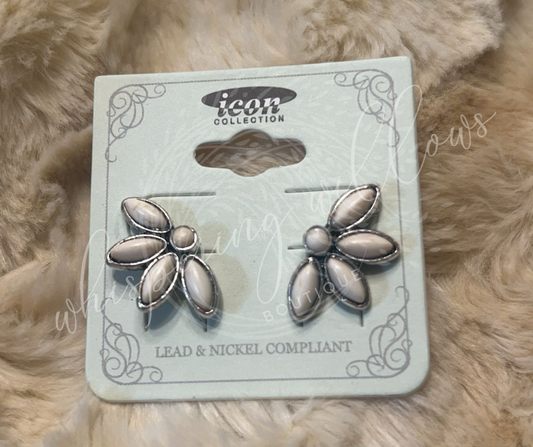 Wild Flower Western Stone Stud Earrings