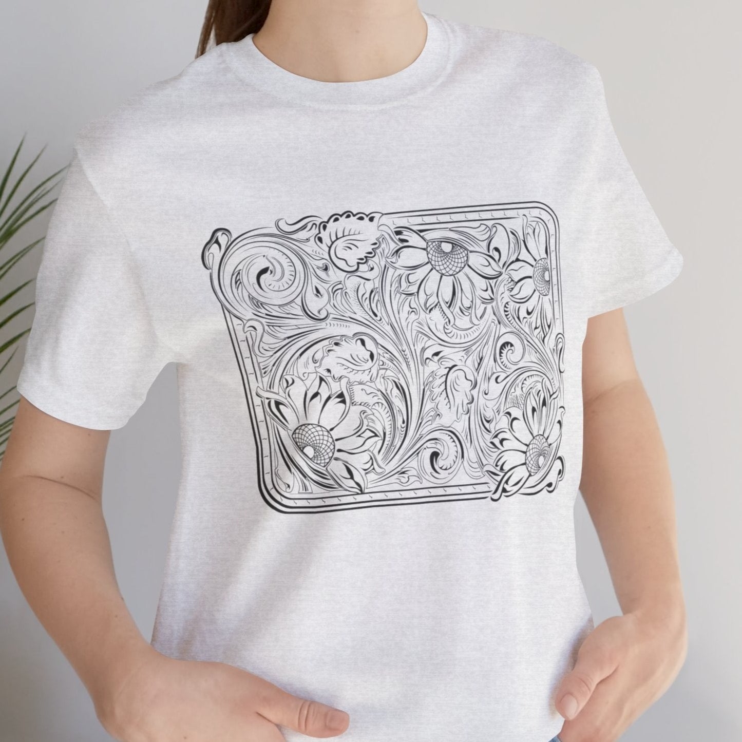 Floral Buckle Design Ladies Tee
