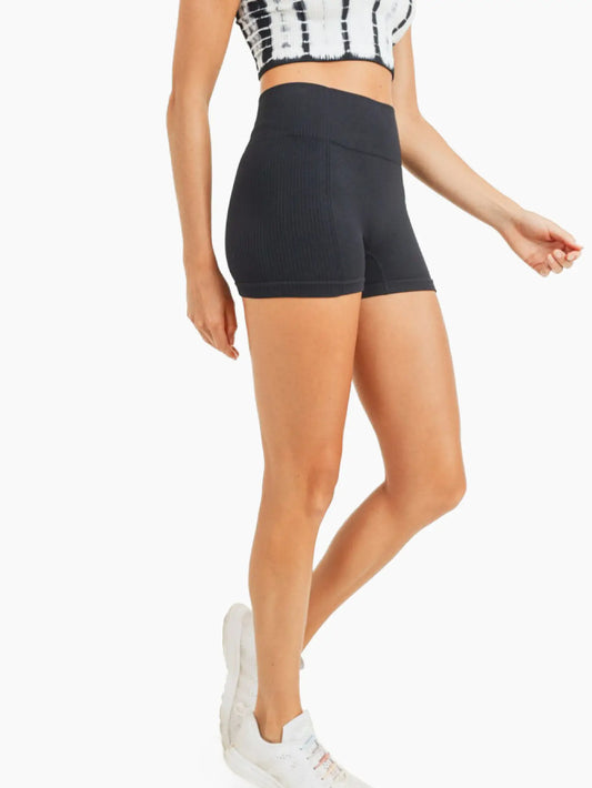Braidee Ribbed & Smooth Seamless Yoga Shorts