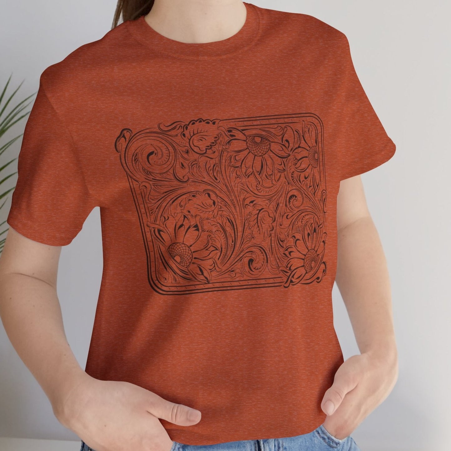 Floral Buckle Design Ladies Tee