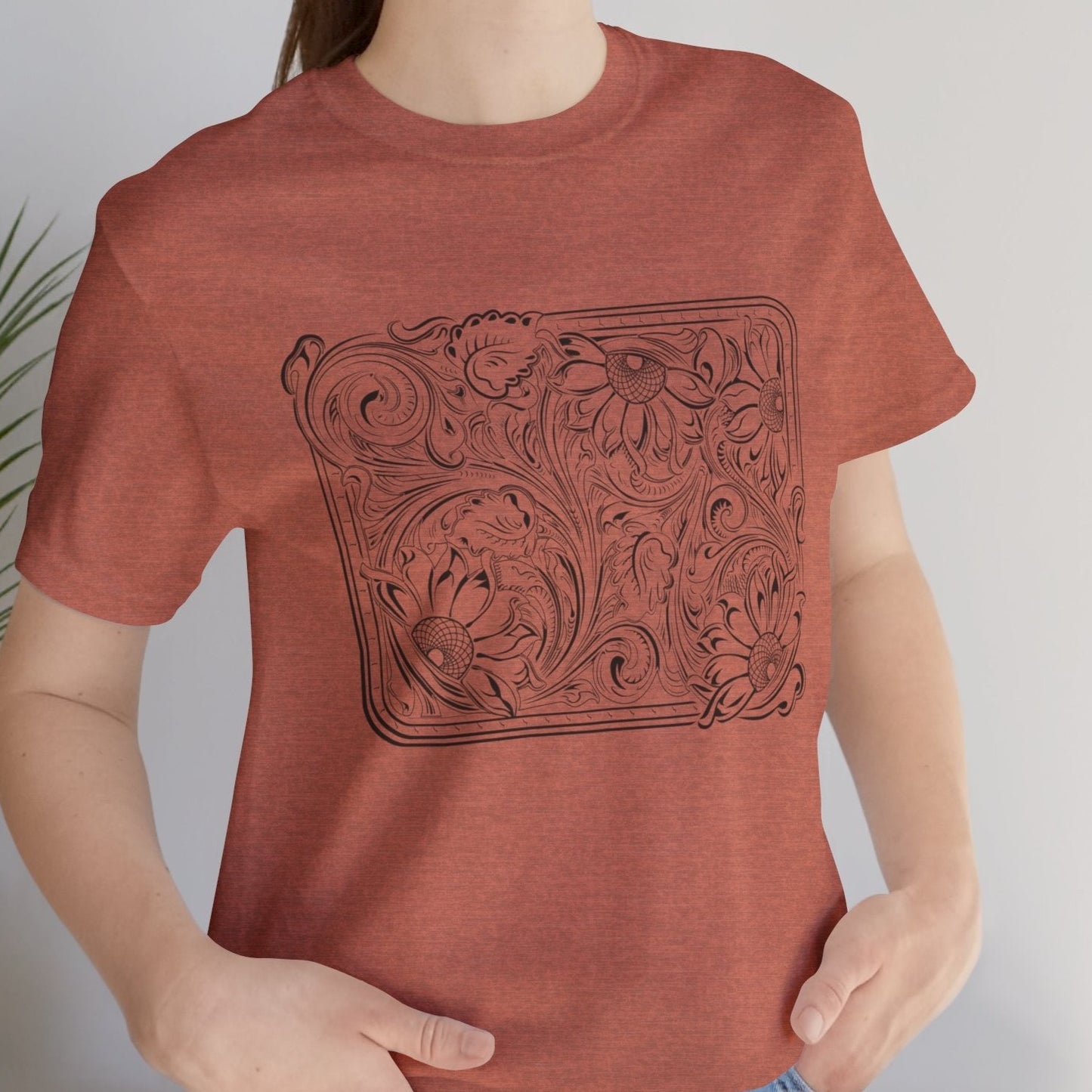 Floral Buckle Design Ladies Tee