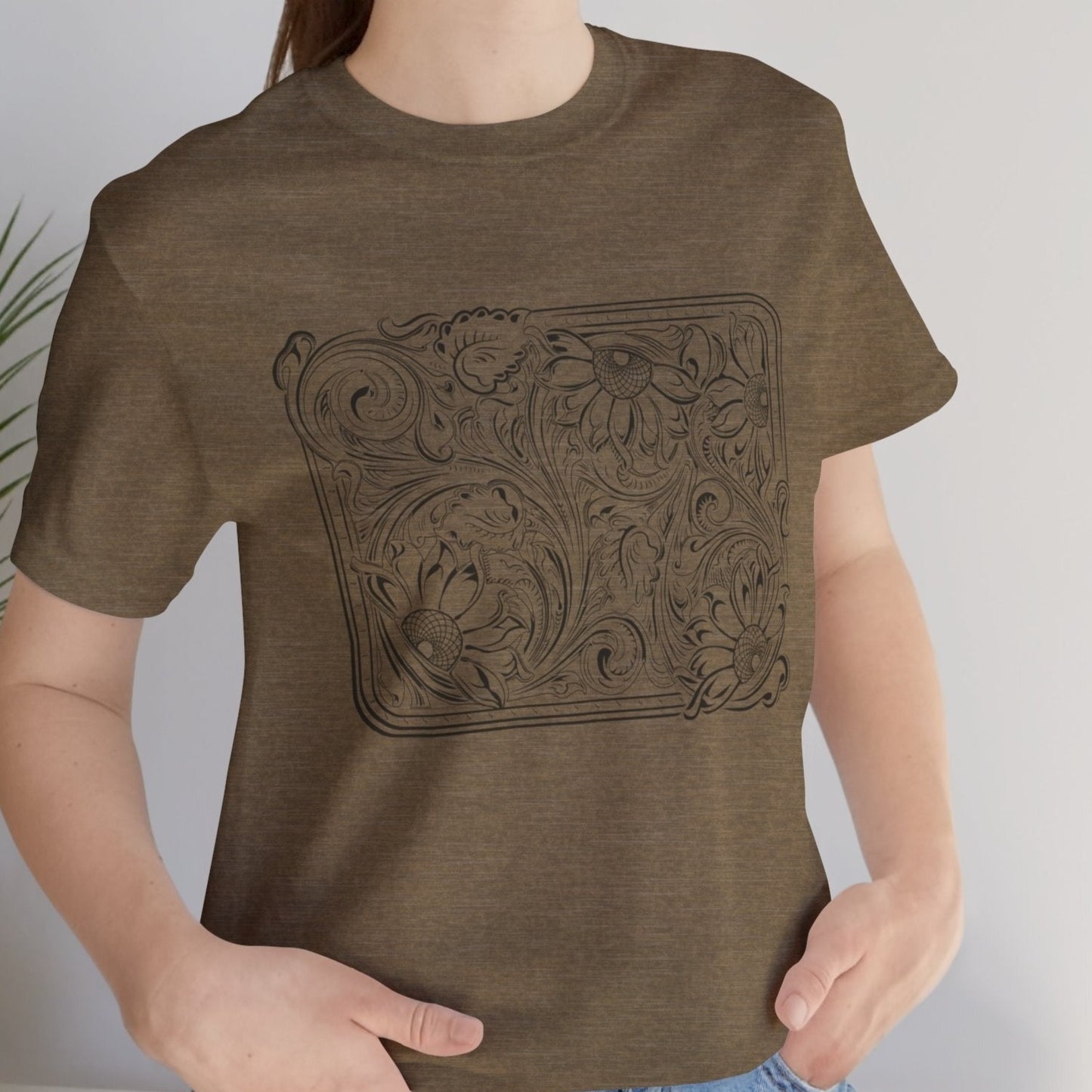 Floral Buckle Design Ladies Tee