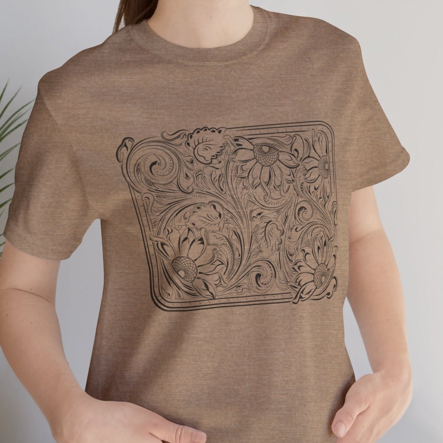 Floral Buckle Design Ladies Tee