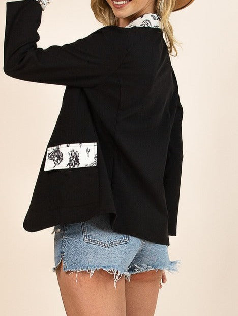 Cheyenne Bucking Horses Print Blazer