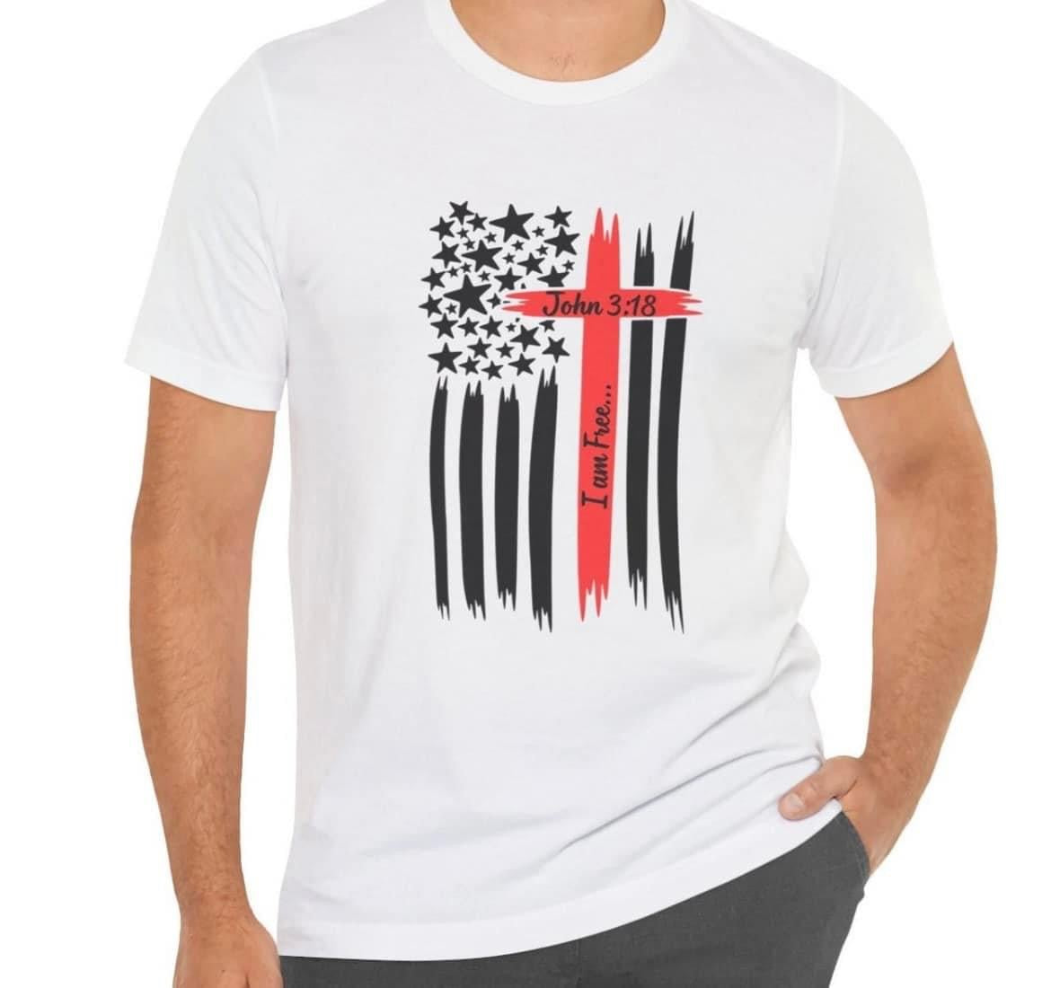 I am Free Patriotic Ladies and Men's T-Shirt