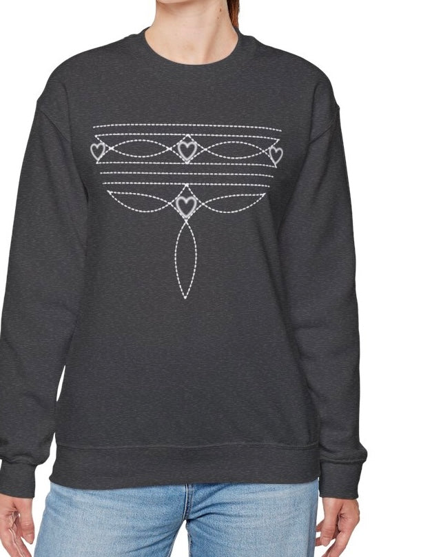 Boot Stitch Heart Sweatshirt