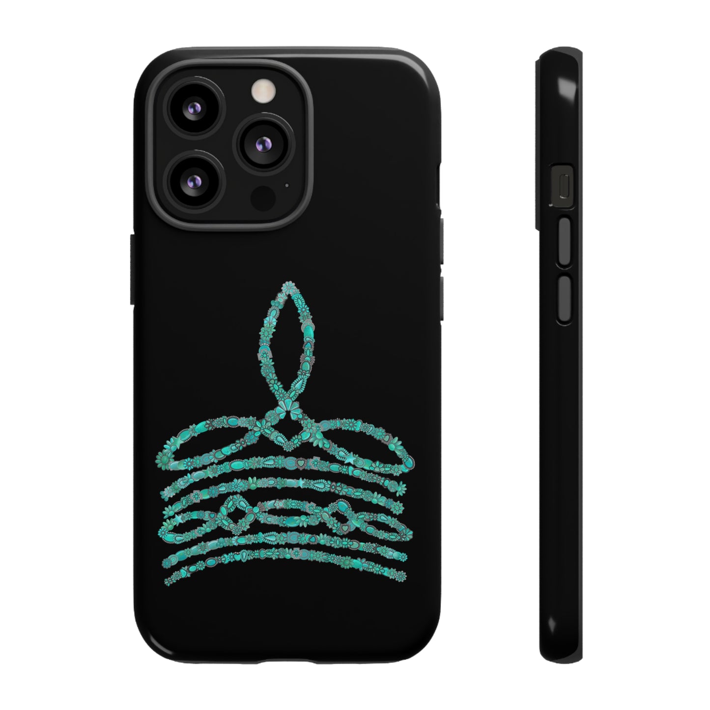 Turquoise Beaded Boot Stitch iPhone Case