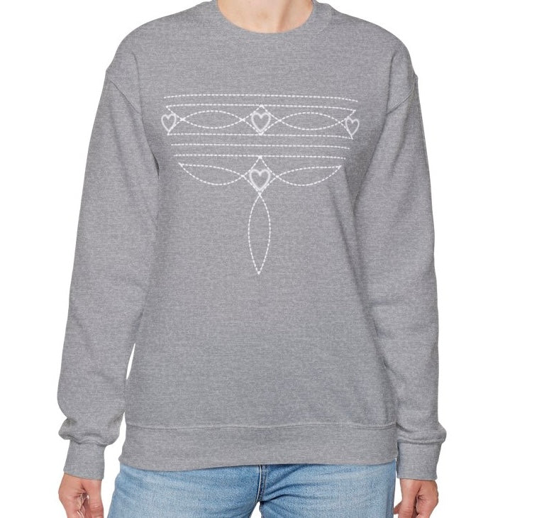 Boot Stitch Heart Sweatshirt