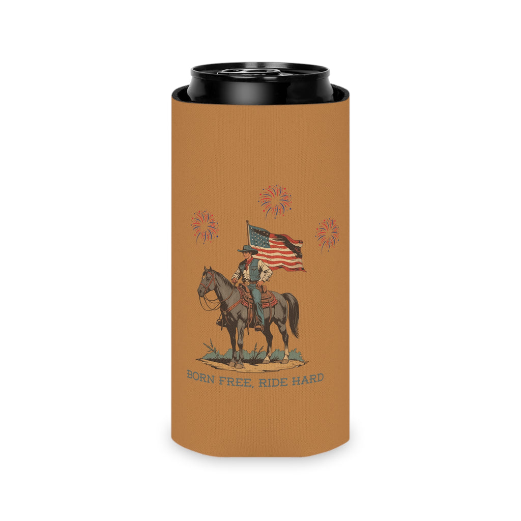 Born Free, Ride Hard Patriotic Can Cooler