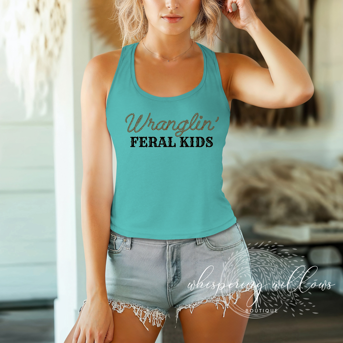 Western Wranglin Feral Kids Ladies Tank