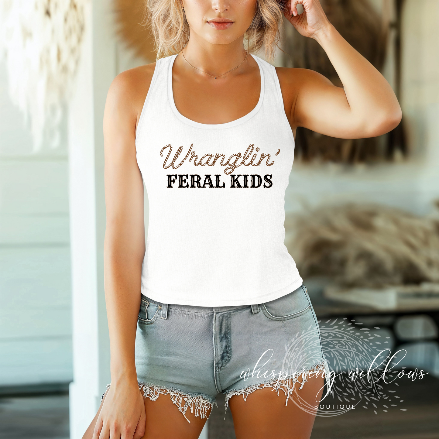 Western Wranglin Feral Kids Ladies Tank