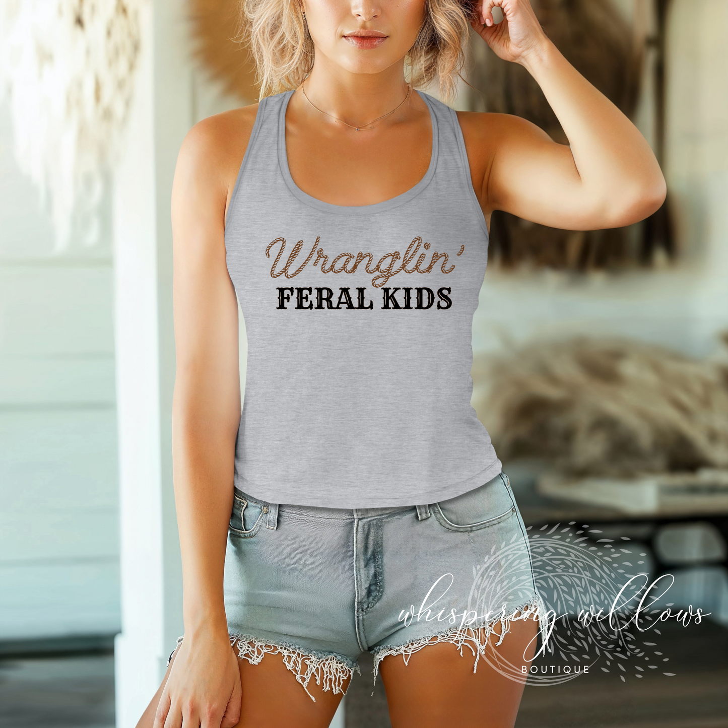 Western Wranglin Feral Kids Ladies Tank