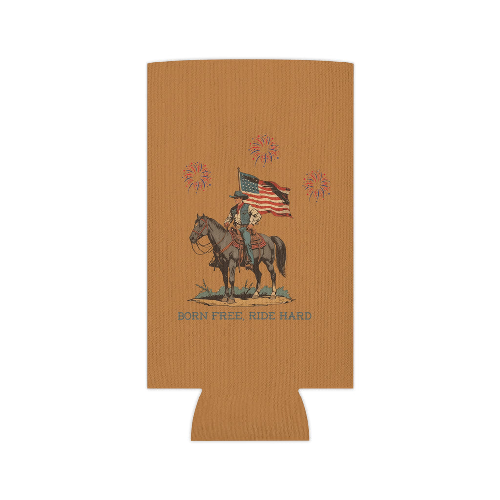 Born Free, Ride Hard Patriotic Can Cooler