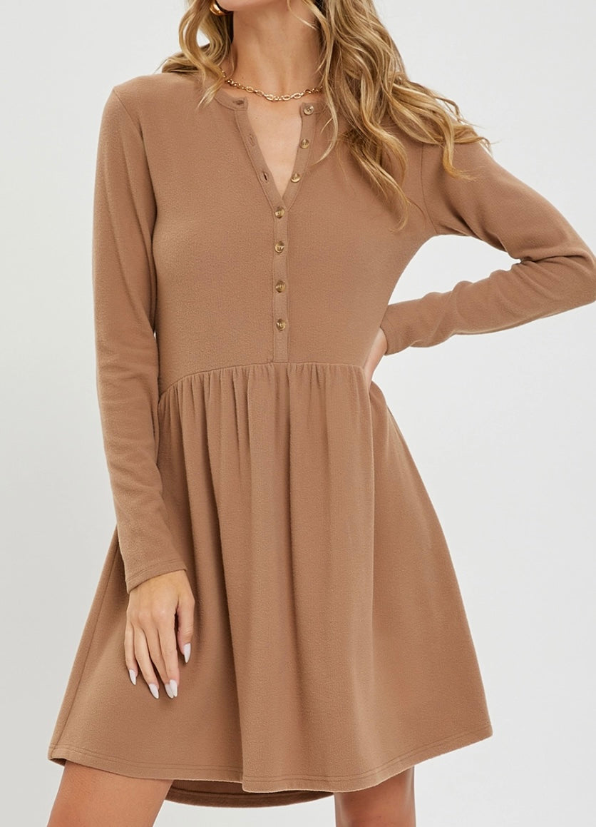 Brielle Ribbed Button Dress