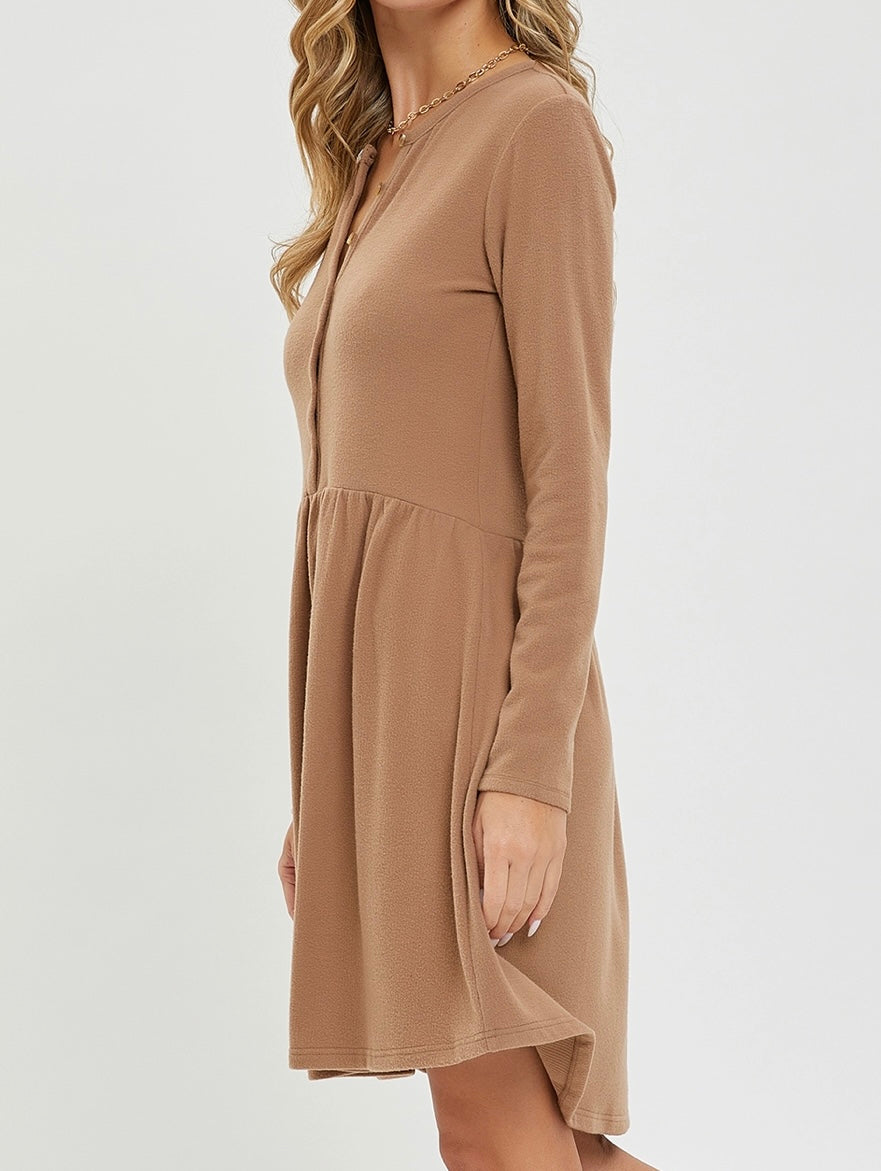 Brielle Ribbed Button Dress