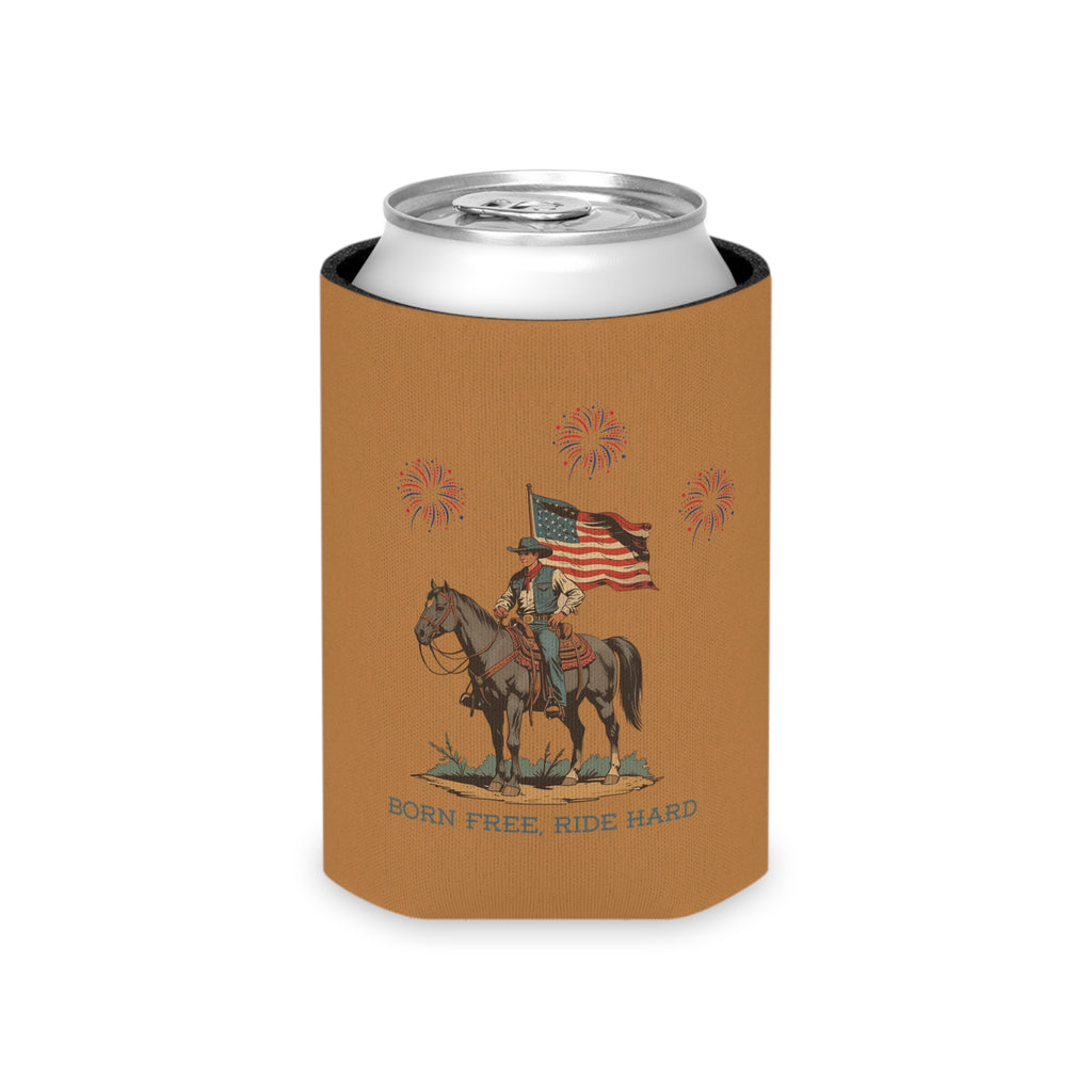 Born Free, Ride Hard Patriotic Can Cooler