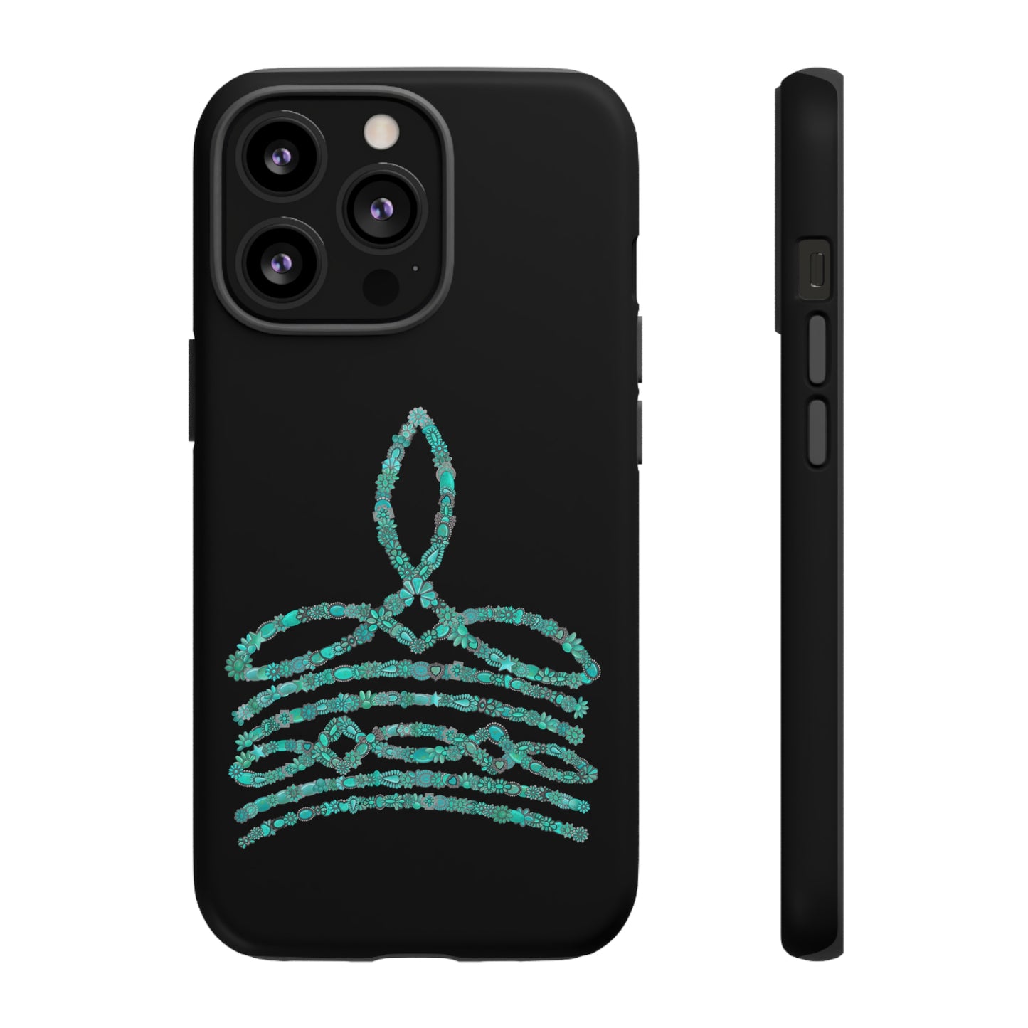 Turquoise Beaded Boot Stitch iPhone Case