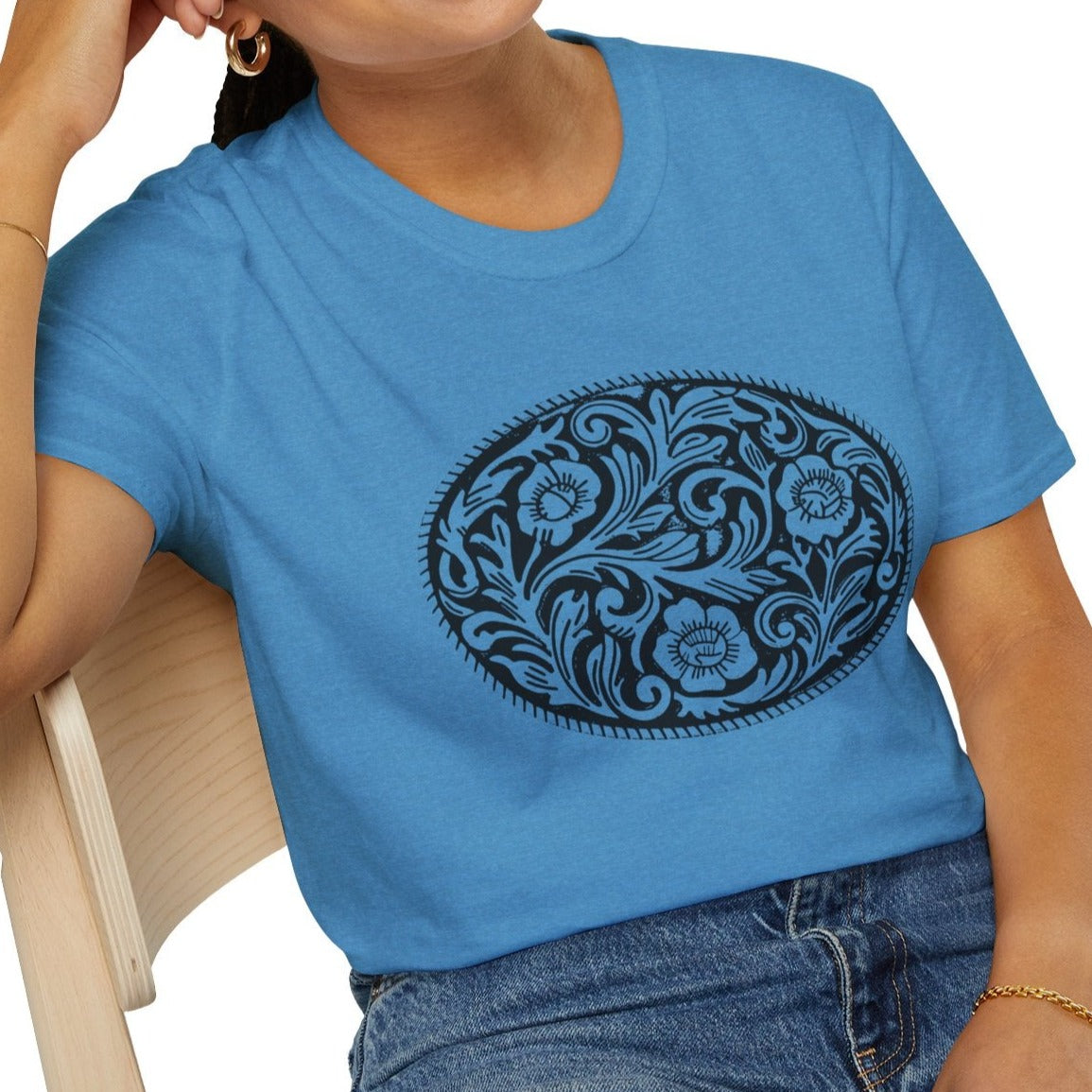 Western Belt Buckle Ladies T-Shirt