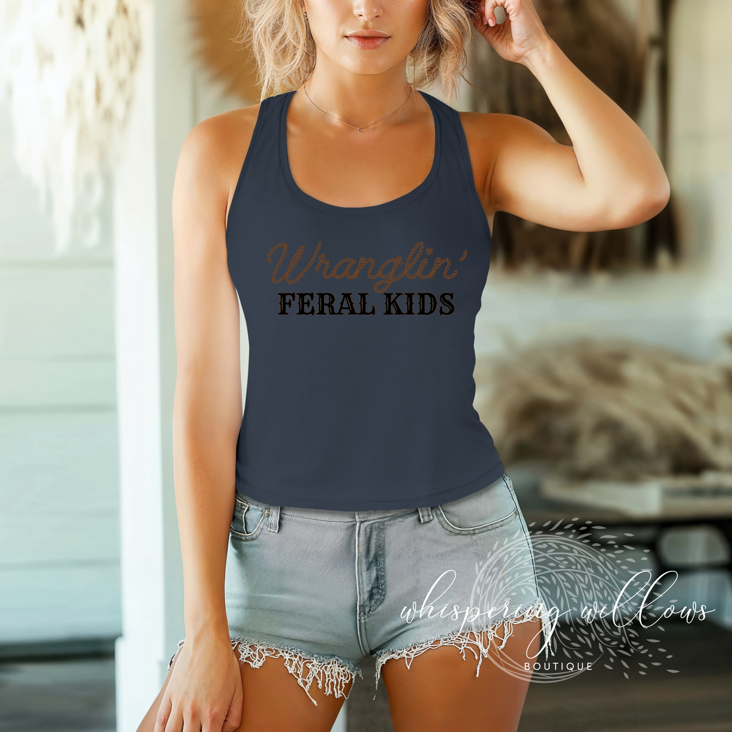 Western Wranglin Feral Kids Ladies Tank