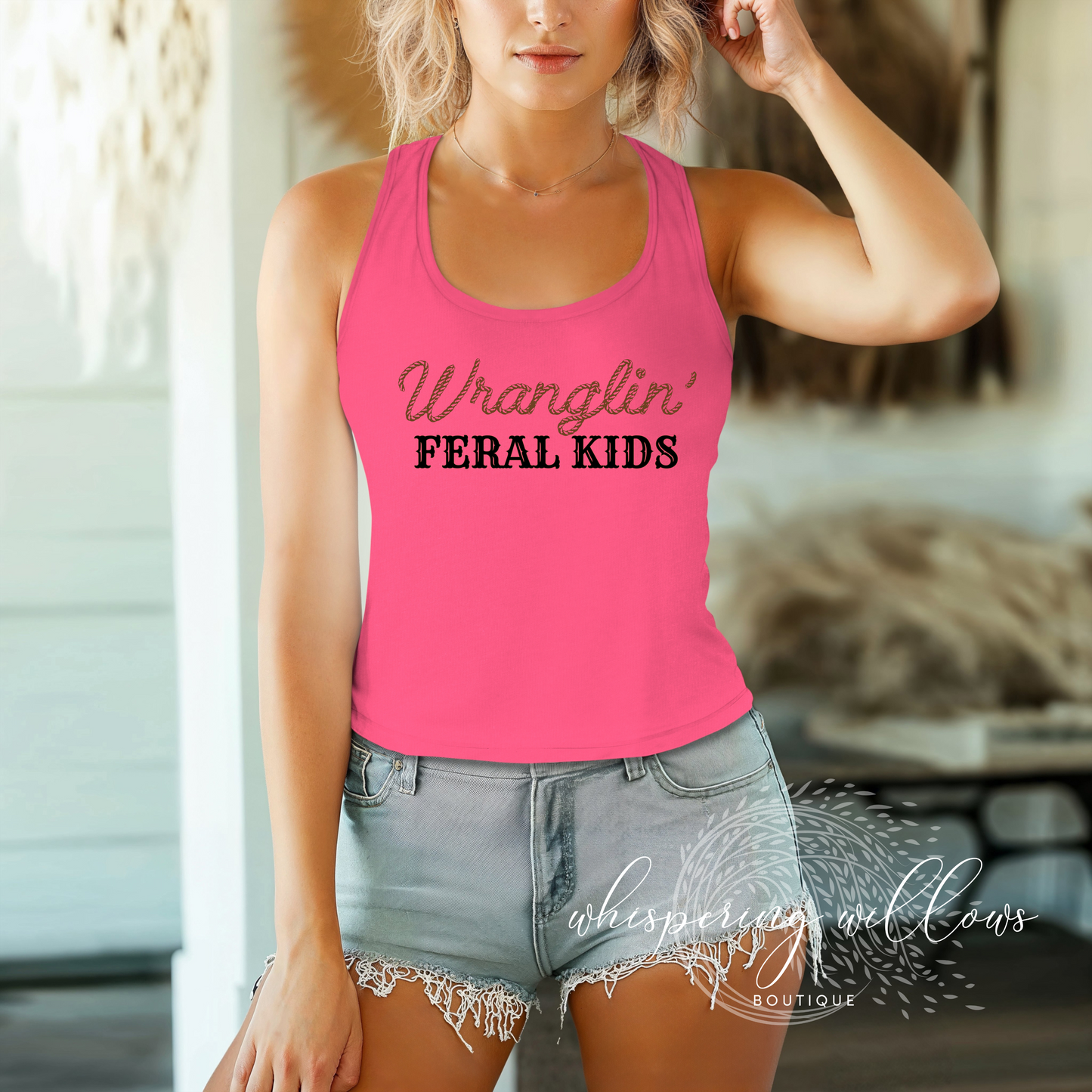 Western Wranglin Feral Kids Ladies Tank