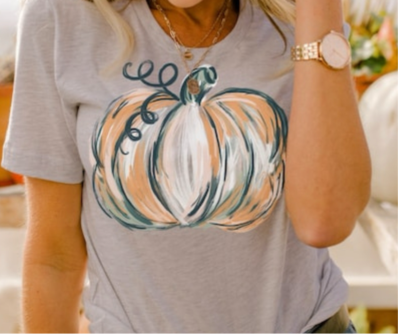 Pumpkin Watercolor Fall T-Shirt