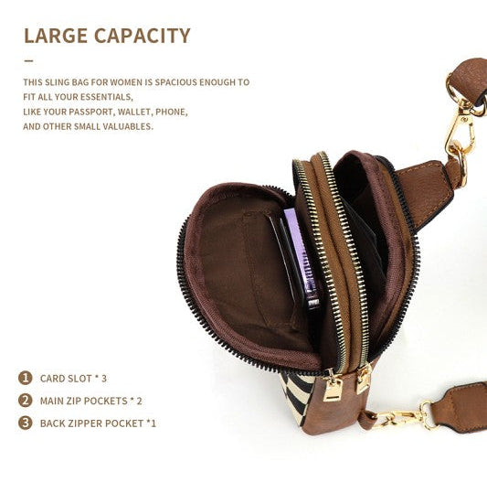 Checkered Crossbody Sling Bag