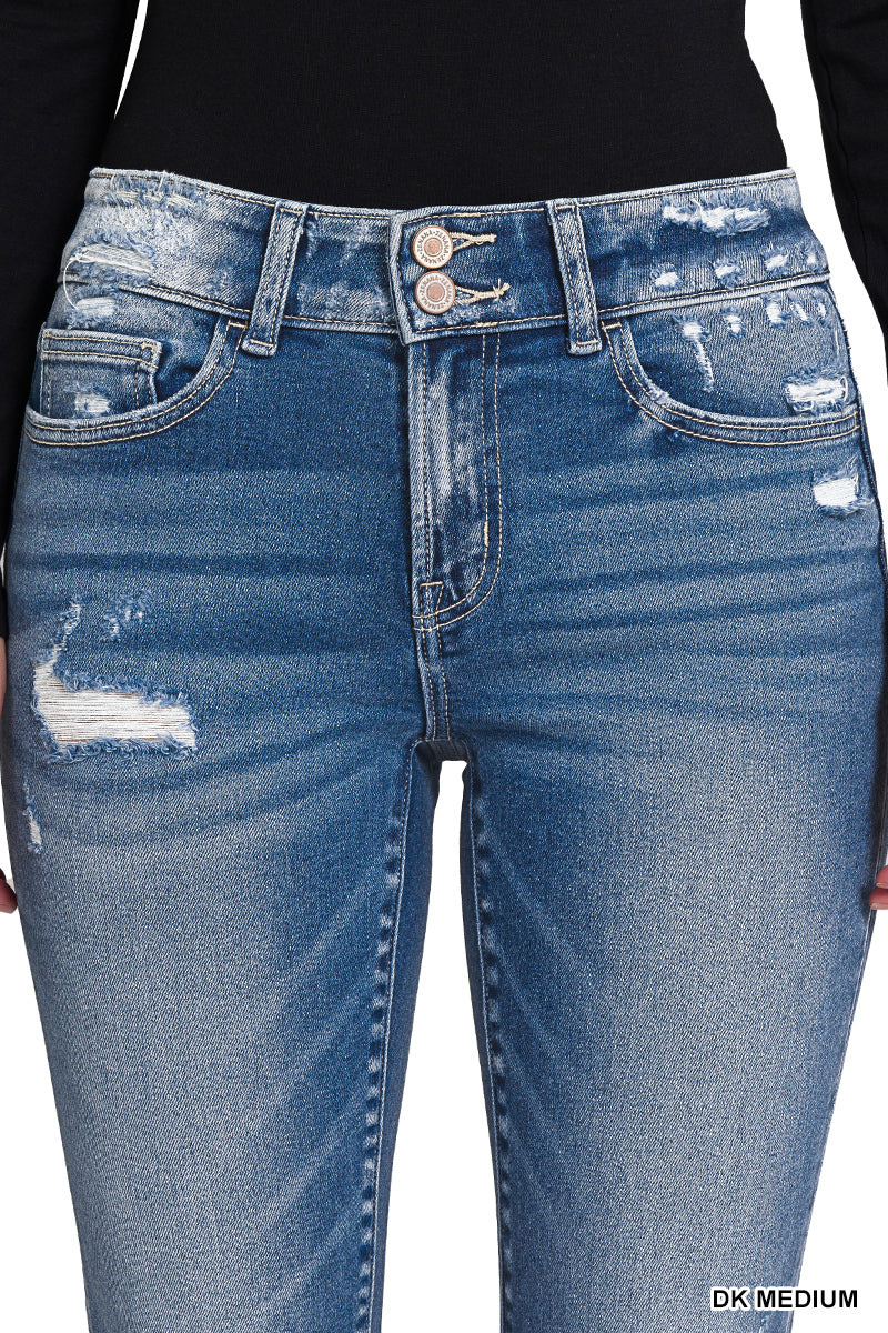 Zenana Mid Rise Super Flare Jeans
