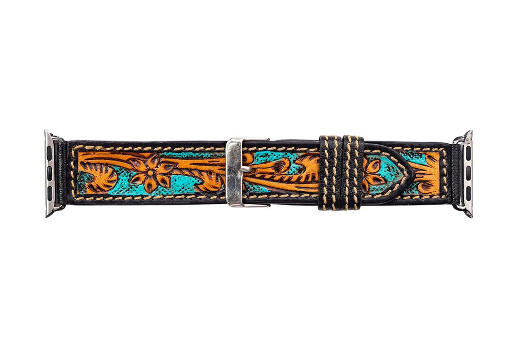 Twisted Trails Hand-Tooled Leather Watch Bands