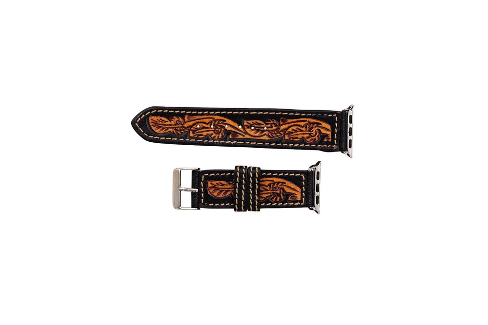 Twisted Trails Hand-Tooled Leather Watch Bands