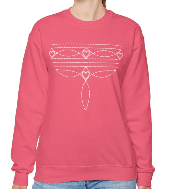 Boot Stitch Heart Sweatshirt