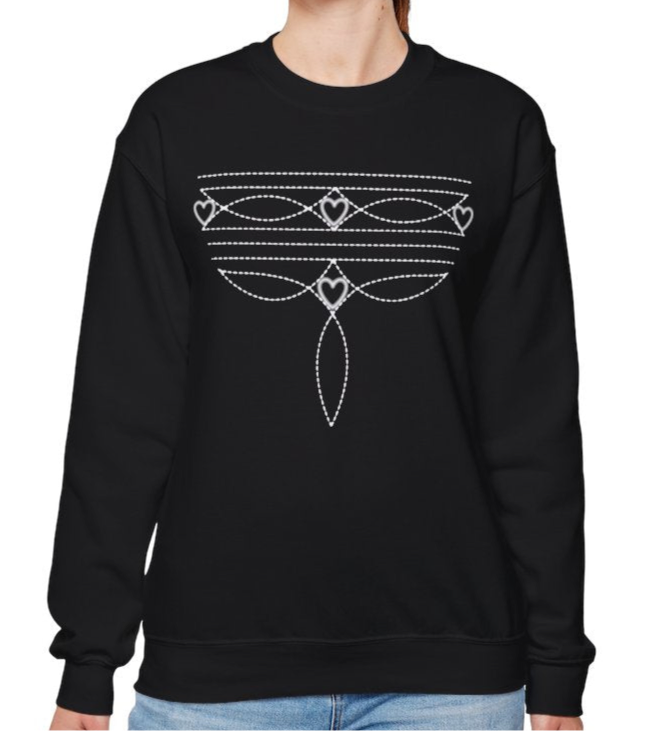 Boot Stitch Heart Sweatshirt
