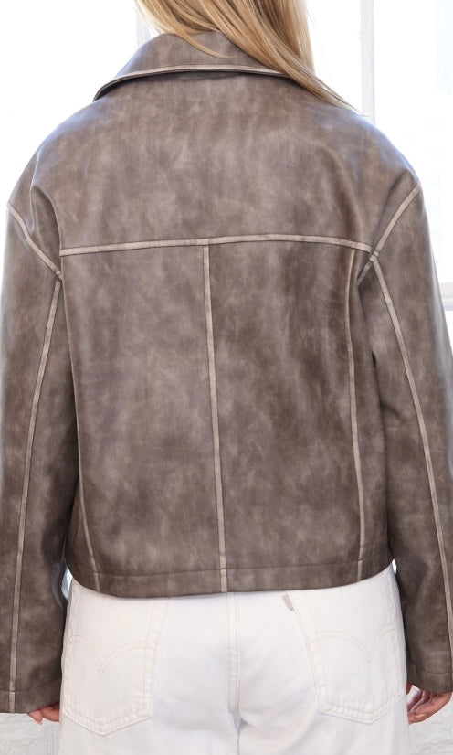 Lyncoln Faux Leather Barn Jacket