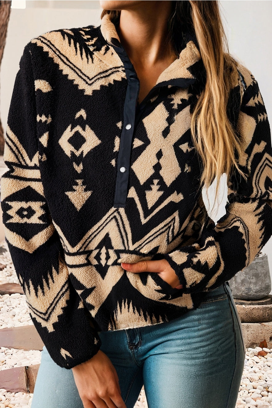 Brynnlee Western Aztec Half Zip Pullover