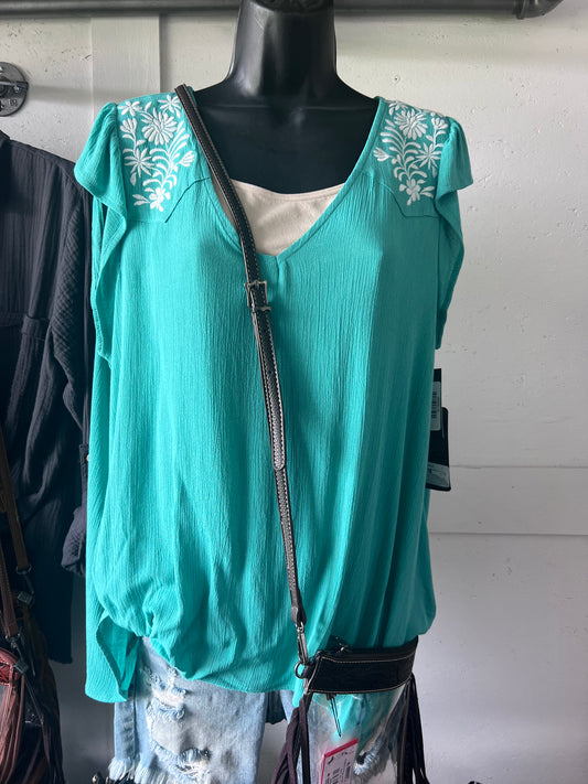 Wrangler Seafoam Butterfly Top