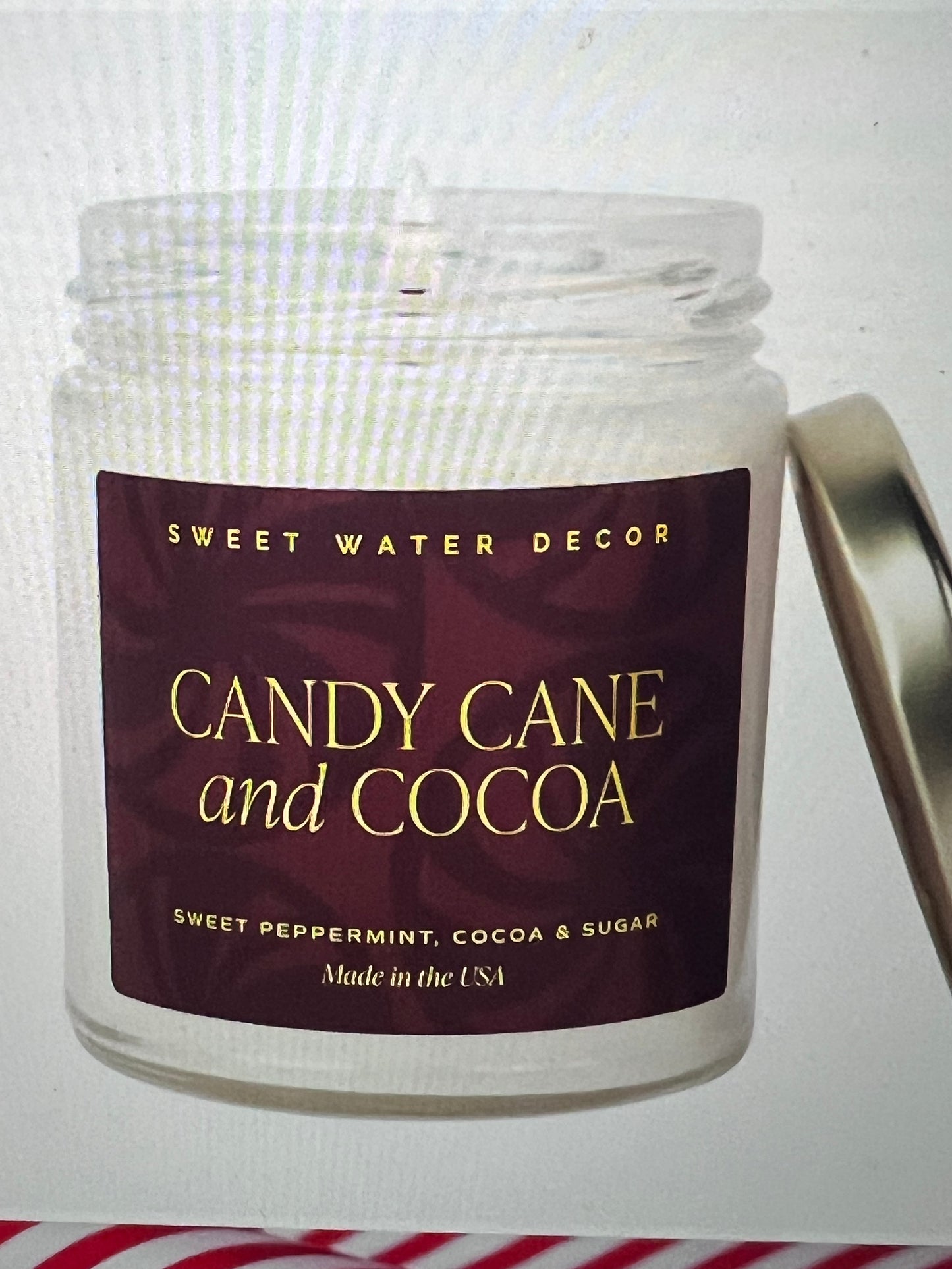 Candy Cane and Cocoa Candle