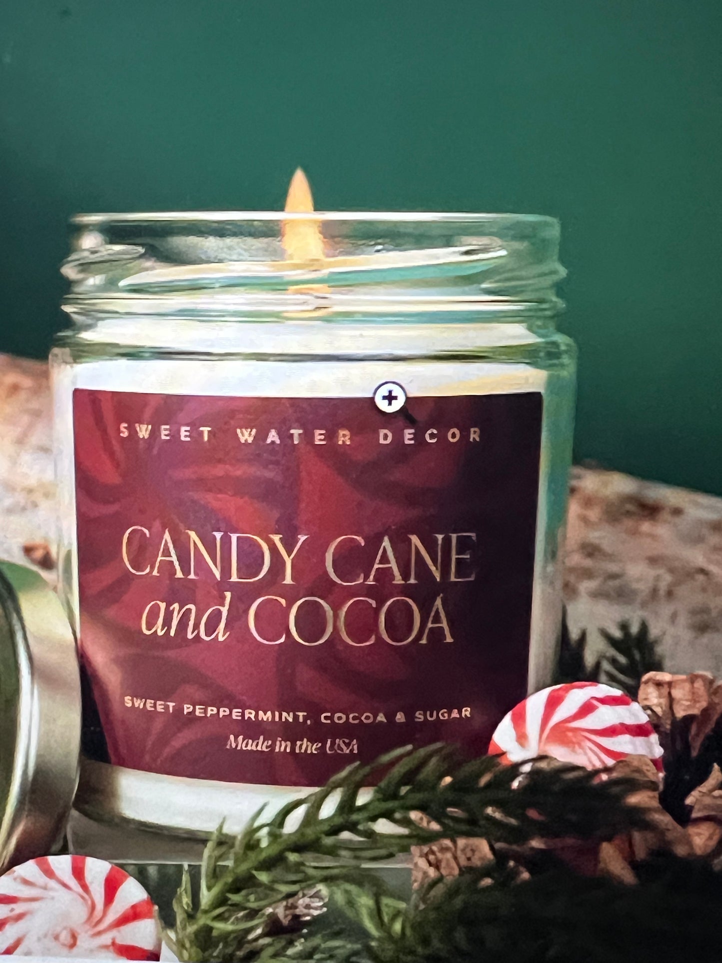 Candy Cane and Cocoa Candle