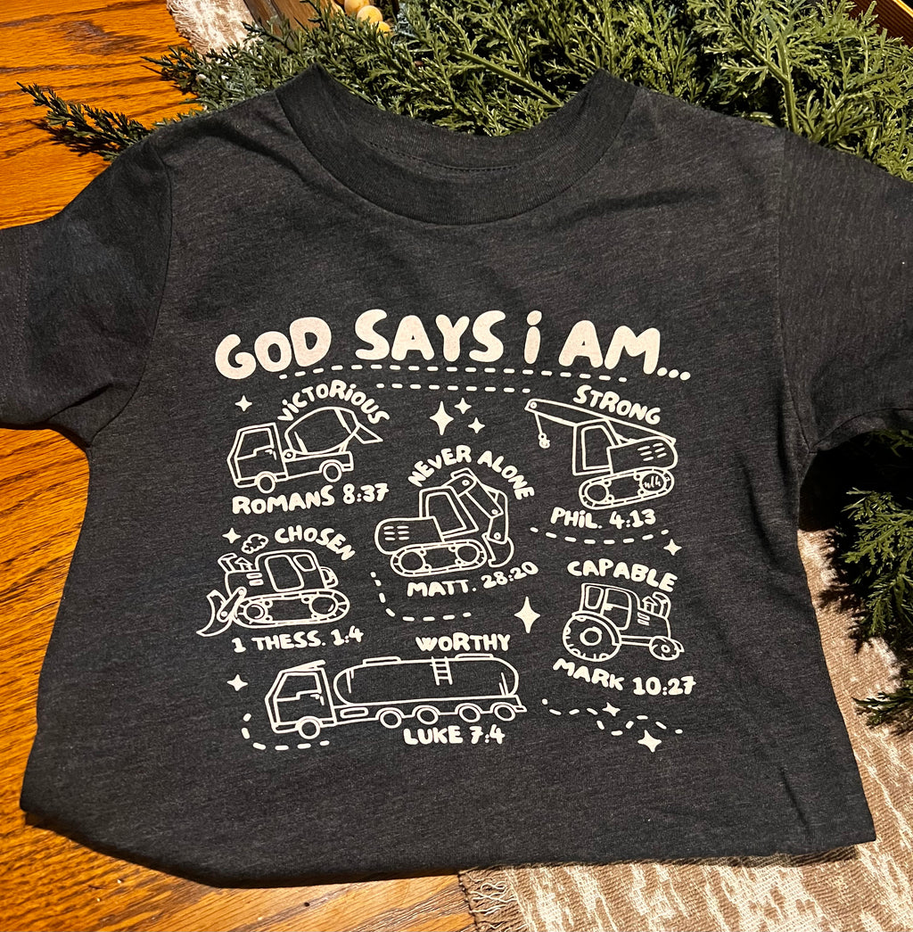 God Says I Am Kids Graphic Tee