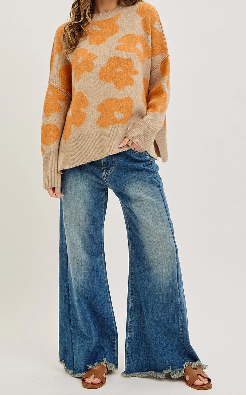 Macie Mid Rise Flare Wide Leg Jeans