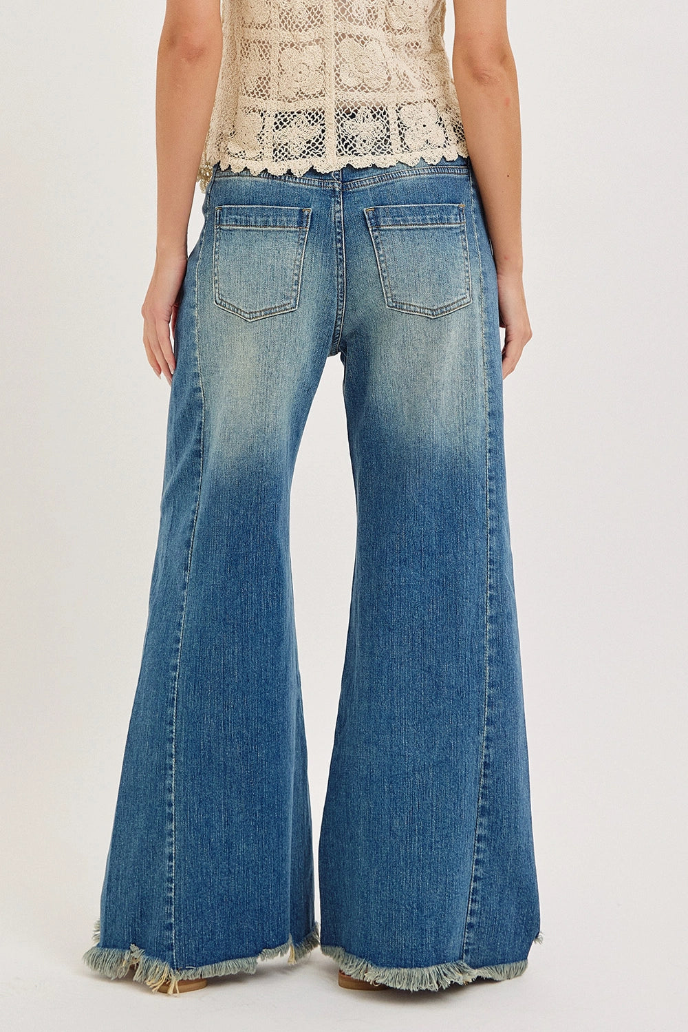 Macie Mid Rise Flare Wide Leg Jeans