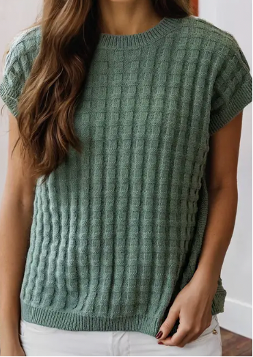 Jasmine Textured Short Sleeve Sweater