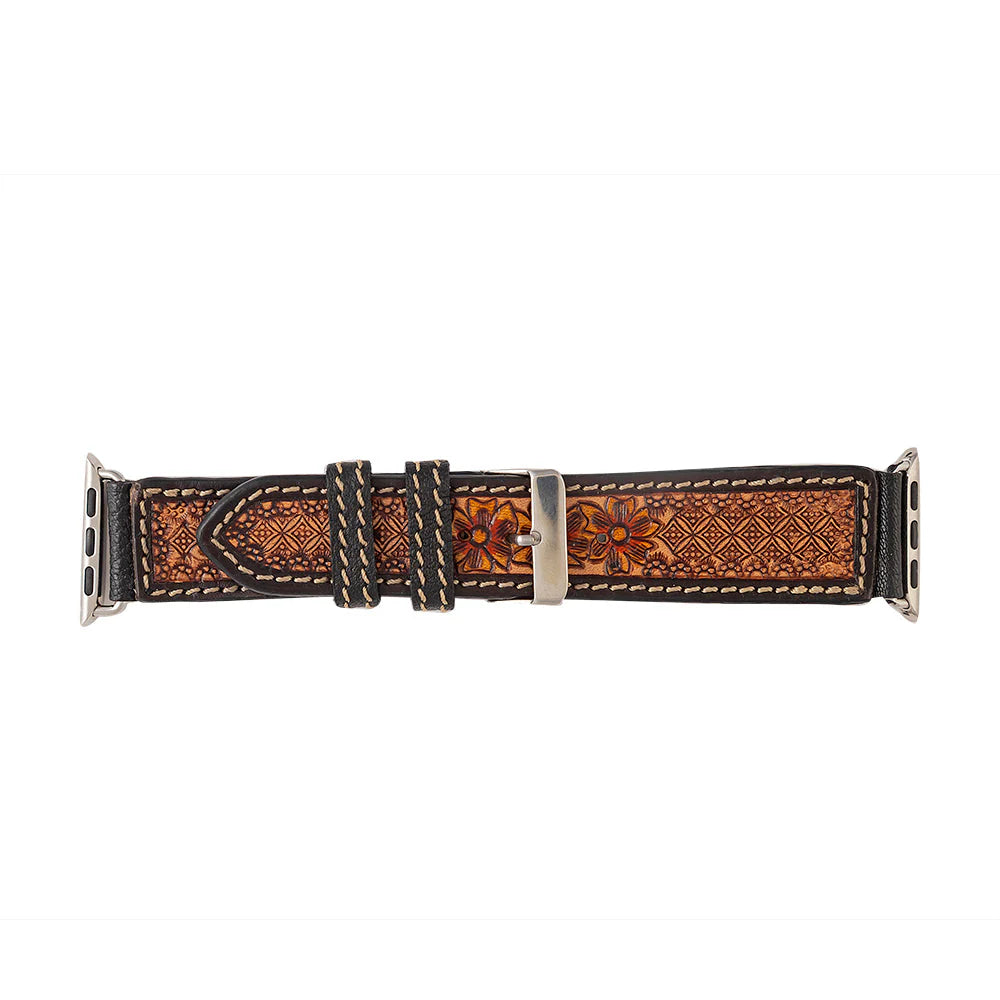 Twisted Trails Hand-Tooled Leather Watch Bands