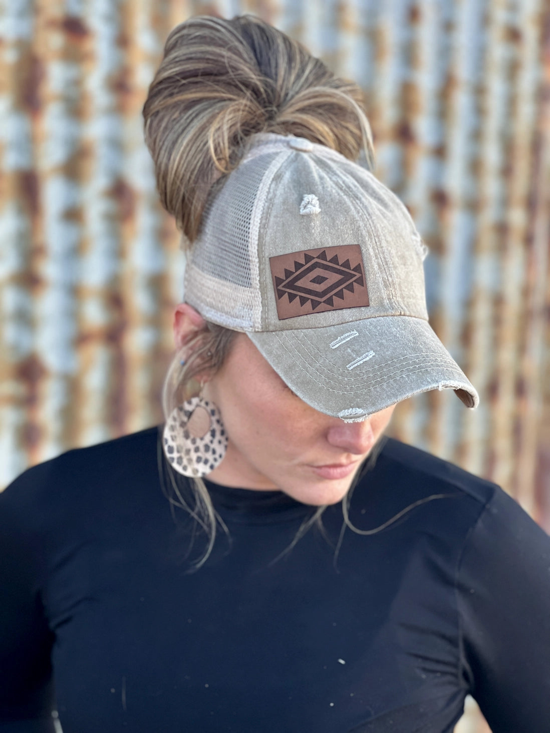 Western Aztec Khaki Baseball Cap