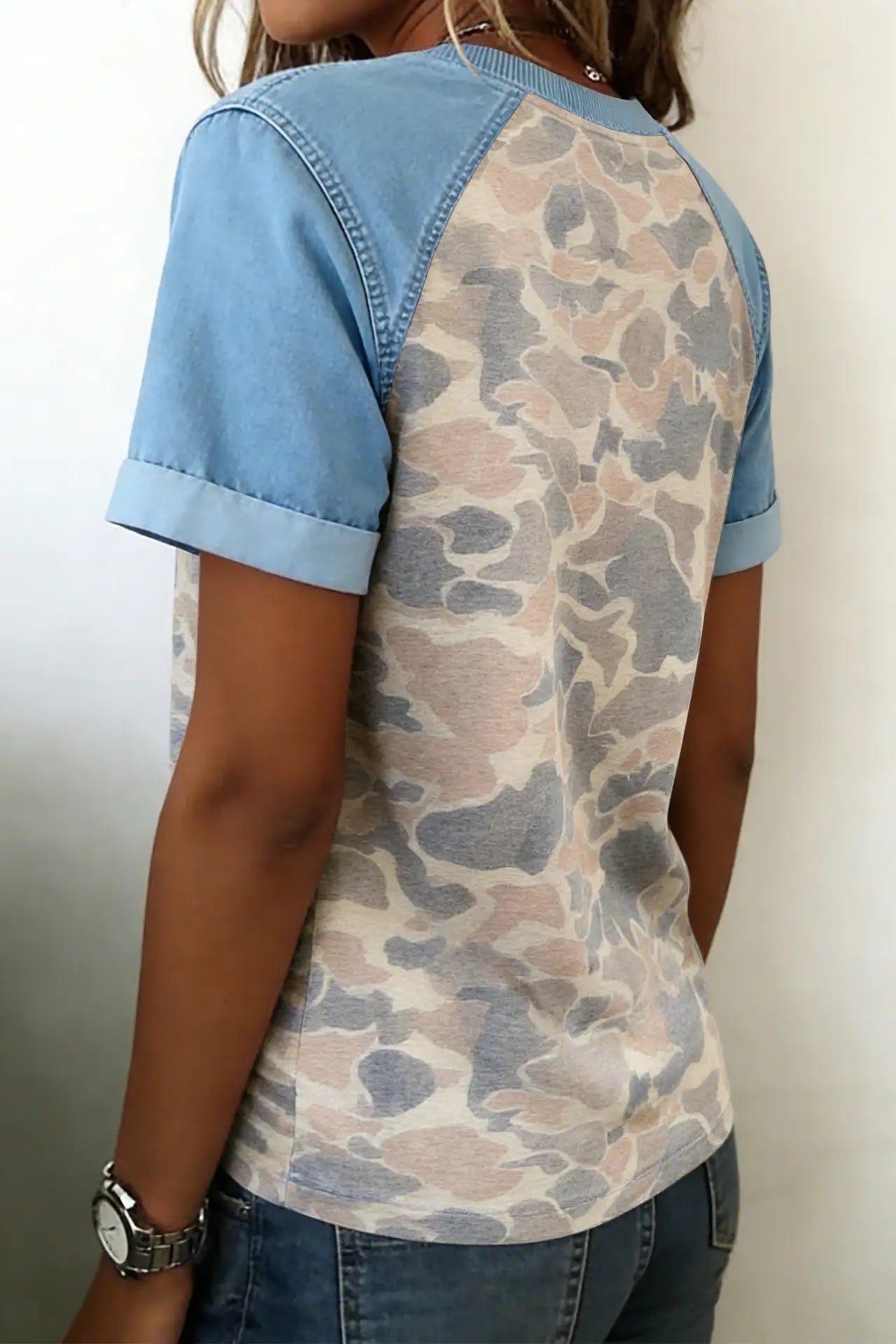 Carolina Camo Denim Top